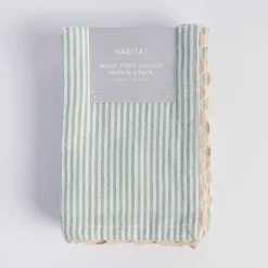 Millie Stripe Scallop Napkin 4 Pack