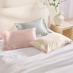 Mulberry Silk Green Striped Pillowcase