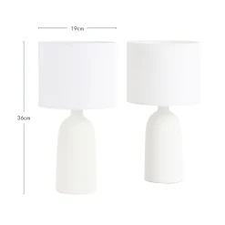 Mykonos 36cm White Table Lamp Set of 2