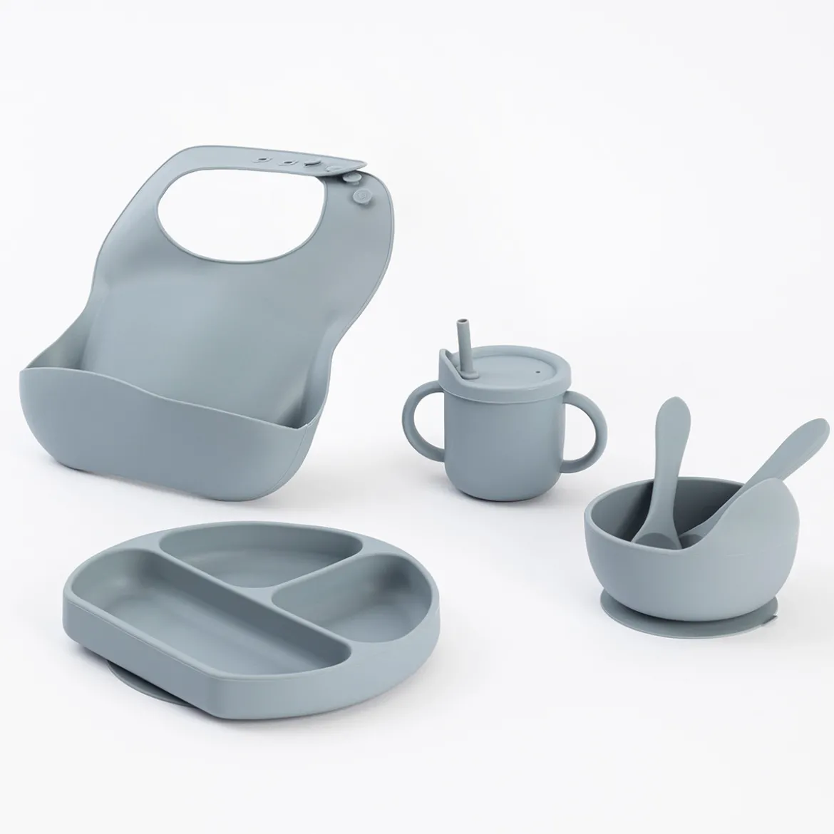 Nino Blueberry Blue Silicone Dinner Set