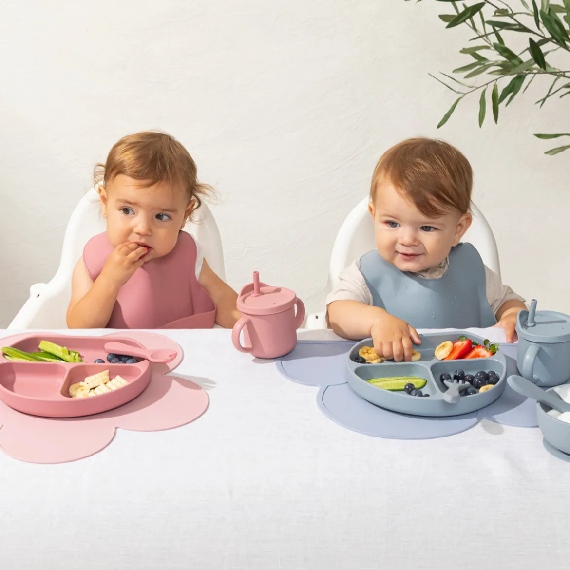 Nino Blueberry Blue Silicone Dinner Set
