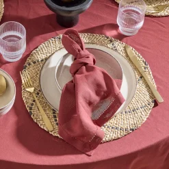 Pelham Burgundy Cotton Napkin