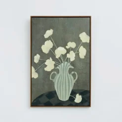 Petals in Porcelain Framed Canvas Wall Art