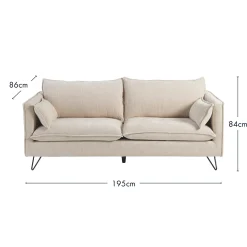 Picolly Natural 3 Seater Sofa
