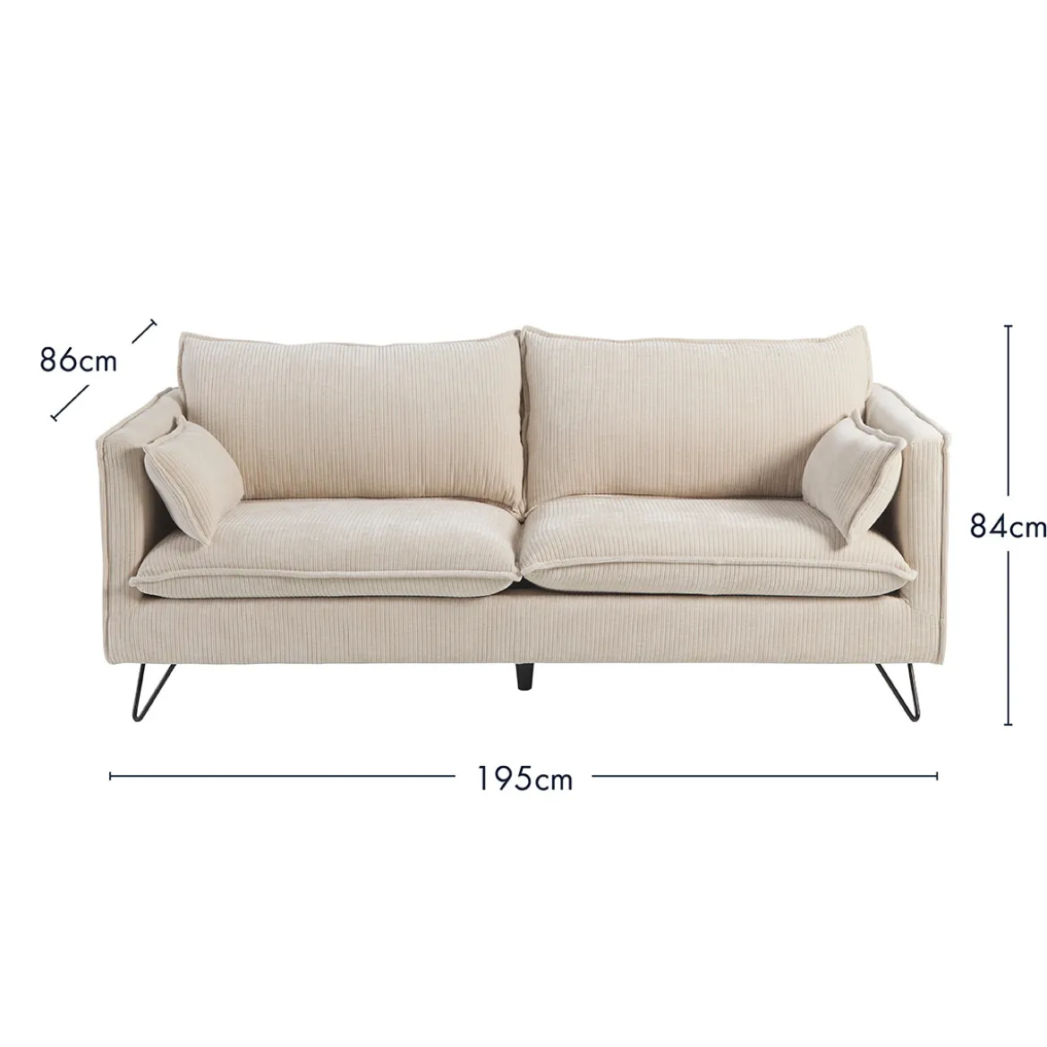 Picolly Natural 3 Seater Sofa
