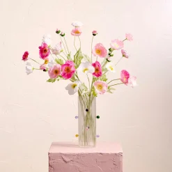 Pink Wild Poppy Artificial Flower Bouquet