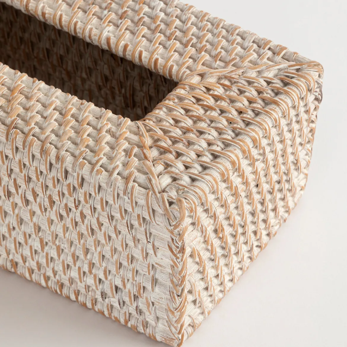 Rattan White Wash Tissue Box Cover Range