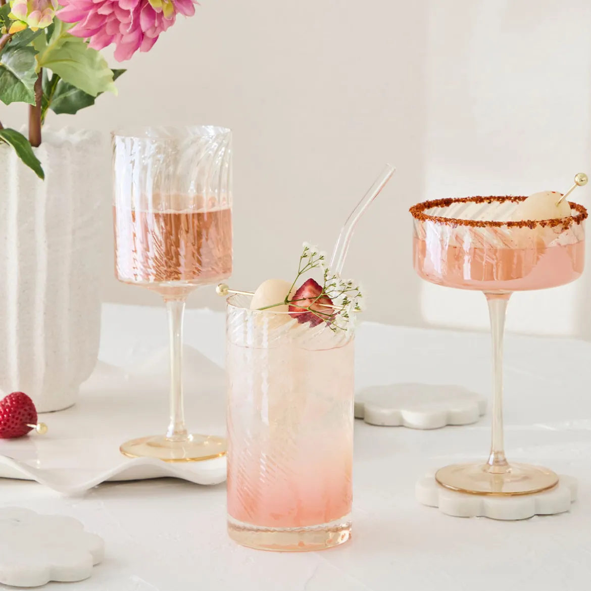 Raya Lustre Cocktail Coupe Glass Set of 4