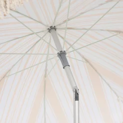 Rhodes Stripe Scalloped Fringed Beach Umbrella