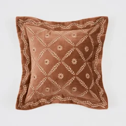 Robin Velvet Embroidered Cushion