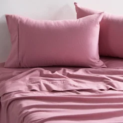 Rose Pink Cotton Flannelette Sheet Set