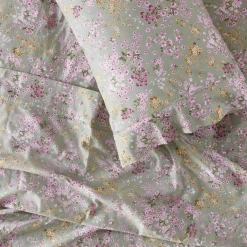 Sage Floral Cotton Flannelette Sheet Set