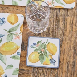 Sicily Lemons Cork Coaster Set of 6