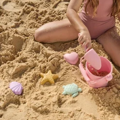 Silicone 7 piece Pink Beach Bucket Set
