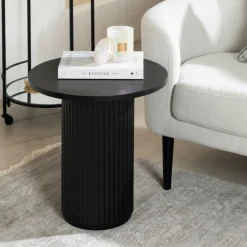 Tully Black Fluted Side Table