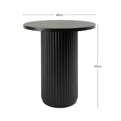 Tully Black Fluted Side Table