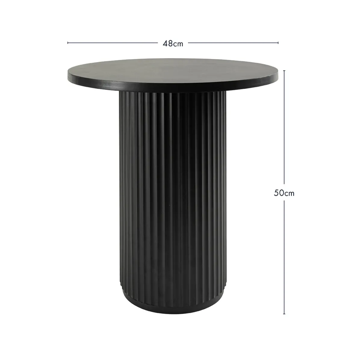 Tully Black Fluted Side Table