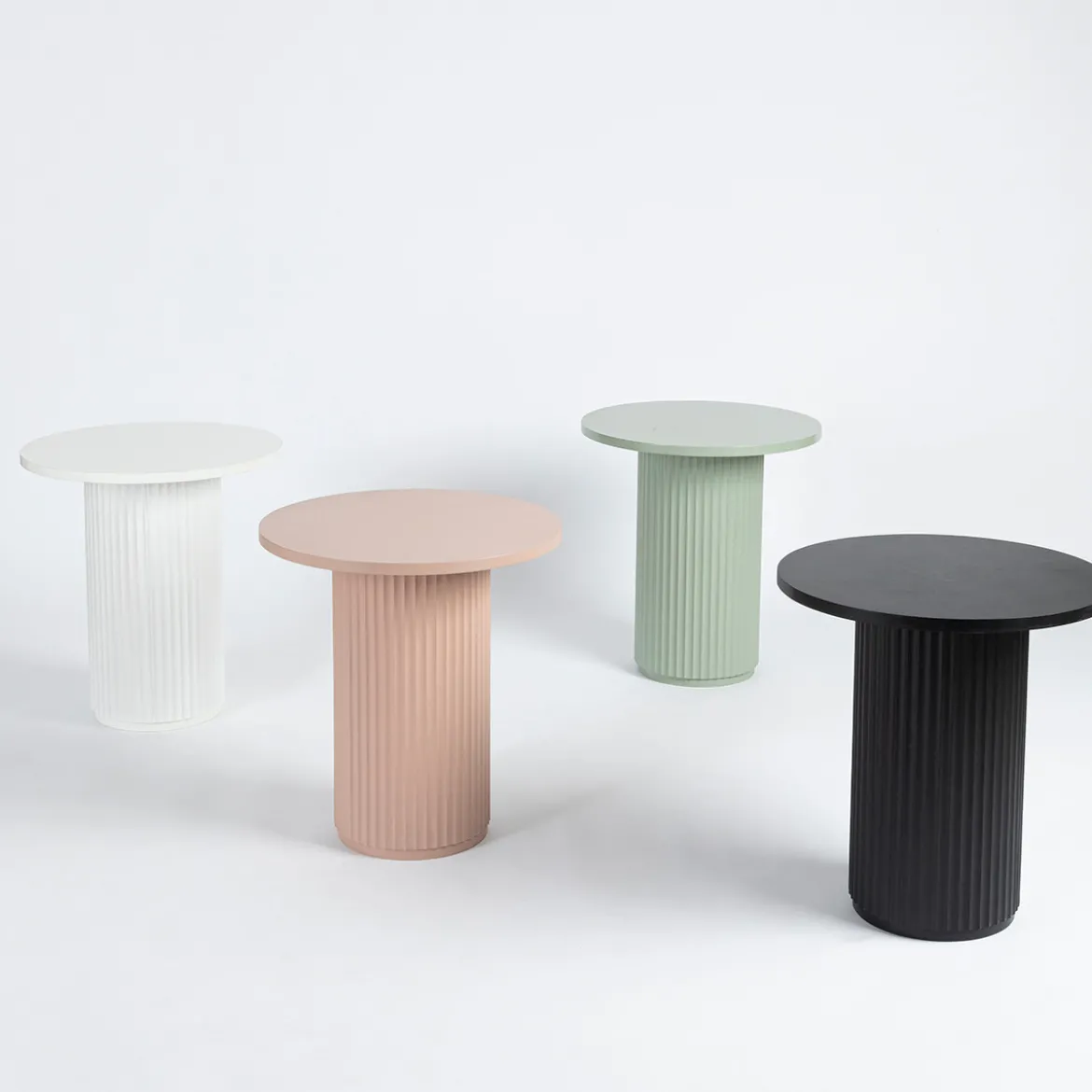 Tully Black Fluted Side Table