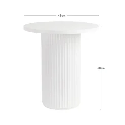 Tully White Fluted Side Table