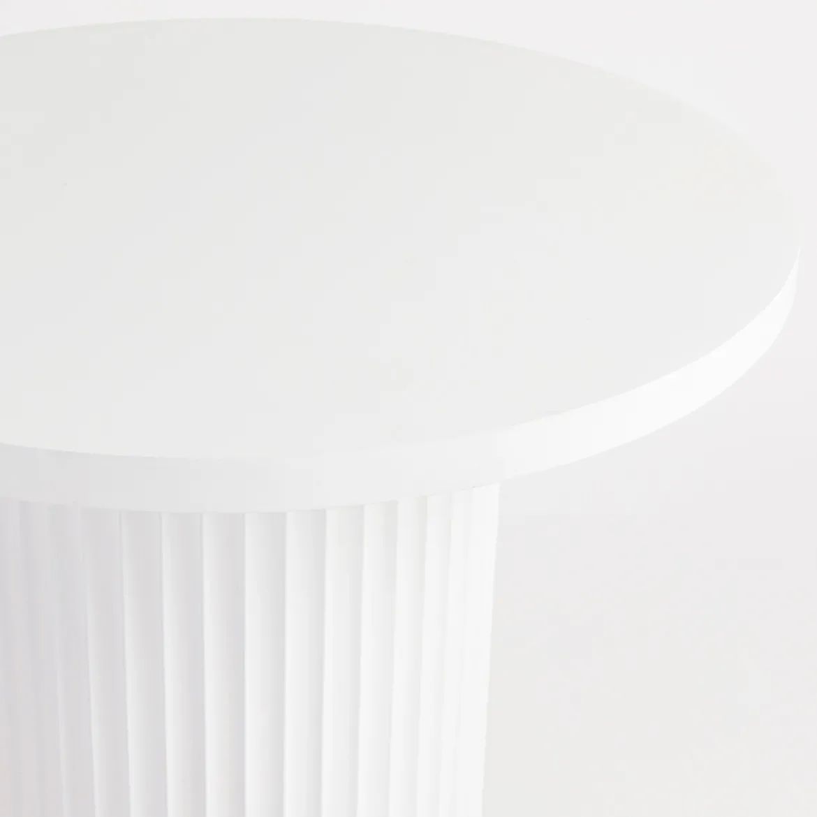Tully White Fluted Side Table