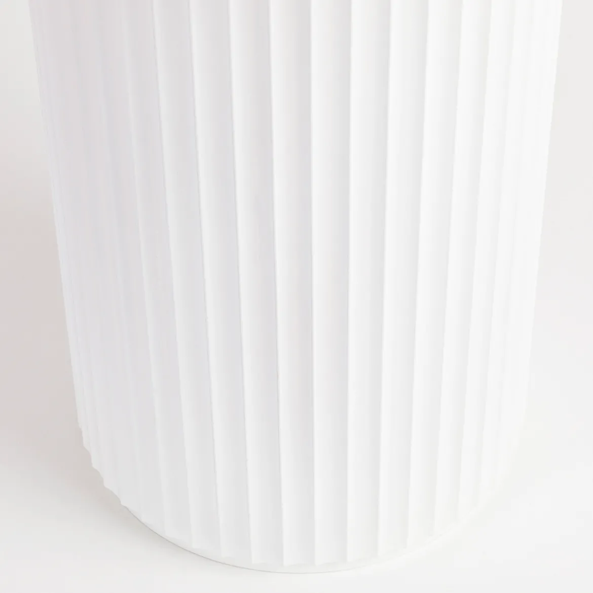 Tully White Fluted Side Table
