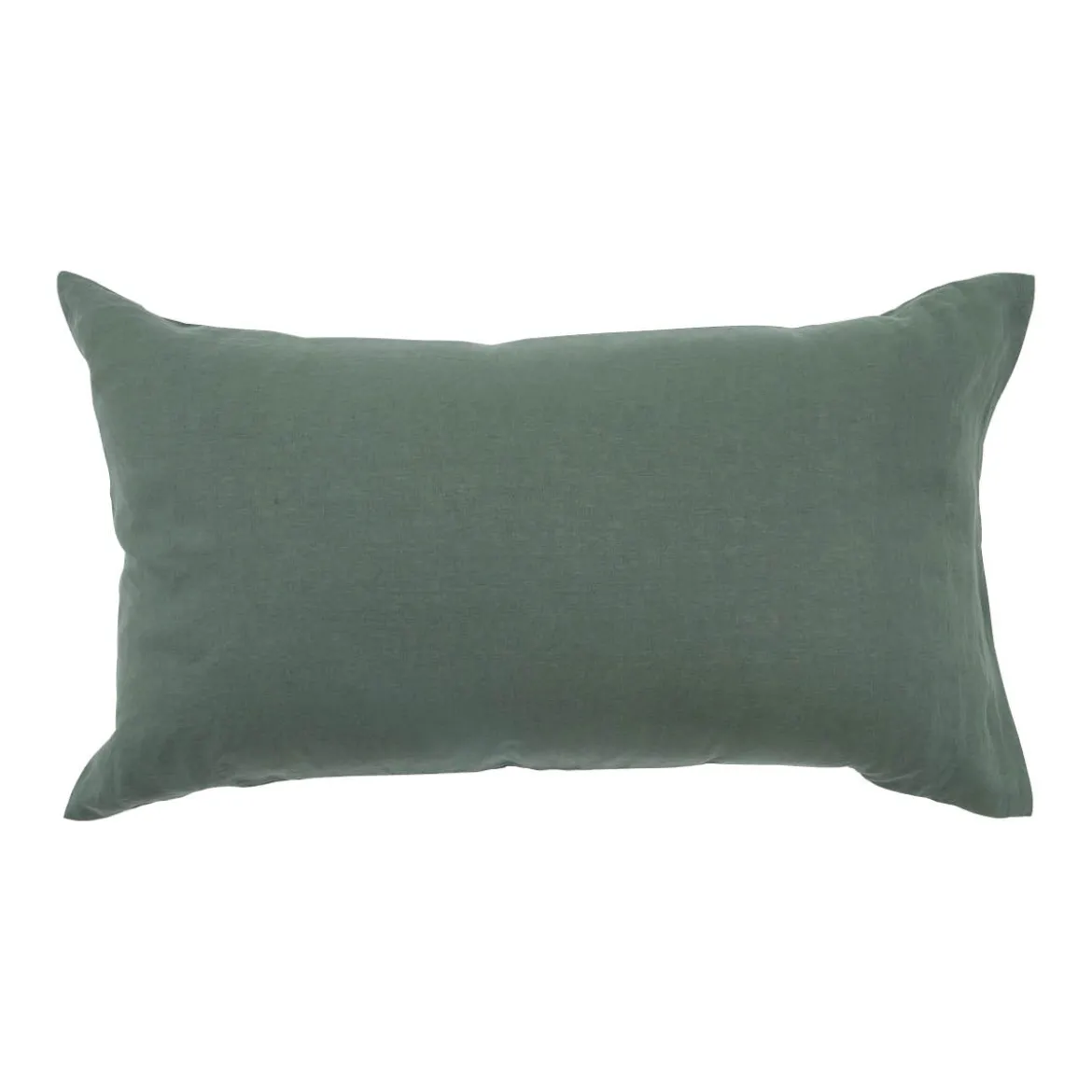Washed Linen Dark Green King Pillowcase Pair