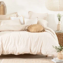 Washed Linen Look Natural European Pillowcase