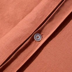 Washed Linen Look Rust Quilt Cover Set