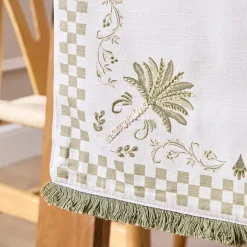 Yuma Palm Embroidered Palm Table Runner