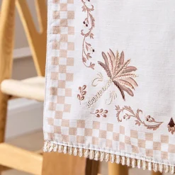 Yuma Palm Embroidered Palm Table Runner