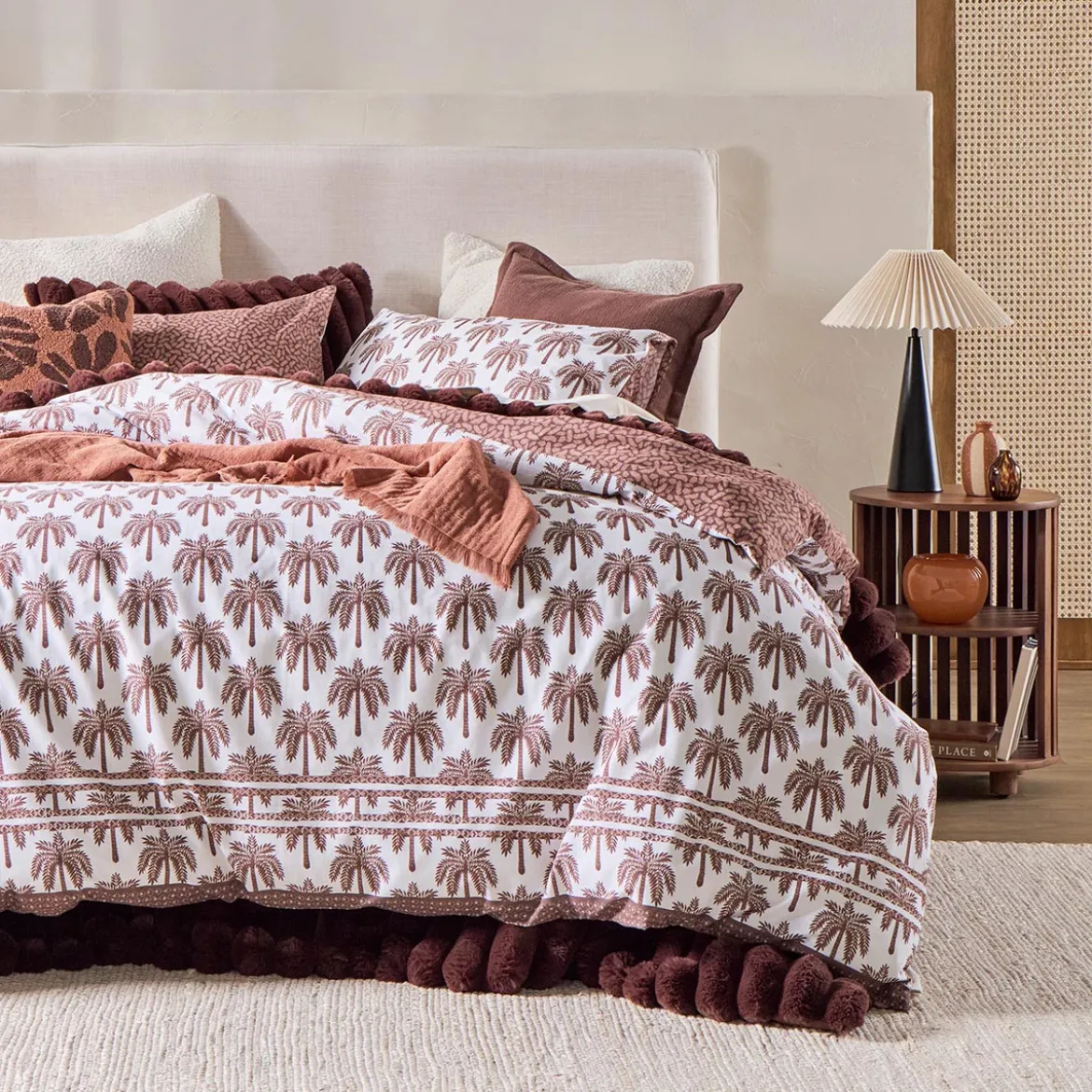 Zuri Palm Reversible Quilt Cover Set